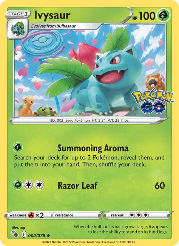 Ivysaur — Pokémon GO #002 (Pokémon TCG card)