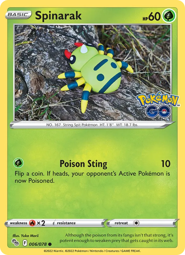 Spinarak — Pokémon GO #006 (Pokémon TCG card)