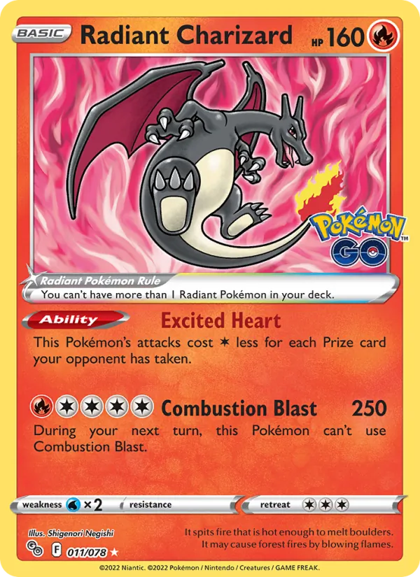 Radiant Charizard — Pokémon GO #011 (Pokémon TCG card)