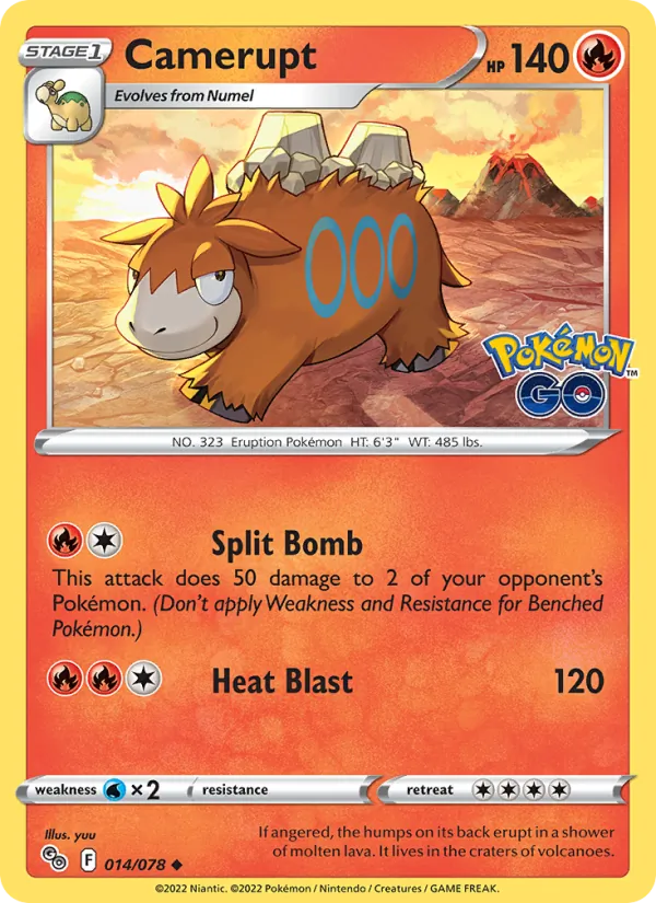 Camerupt — Pokémon GO #014 (Pokémon TCG card)