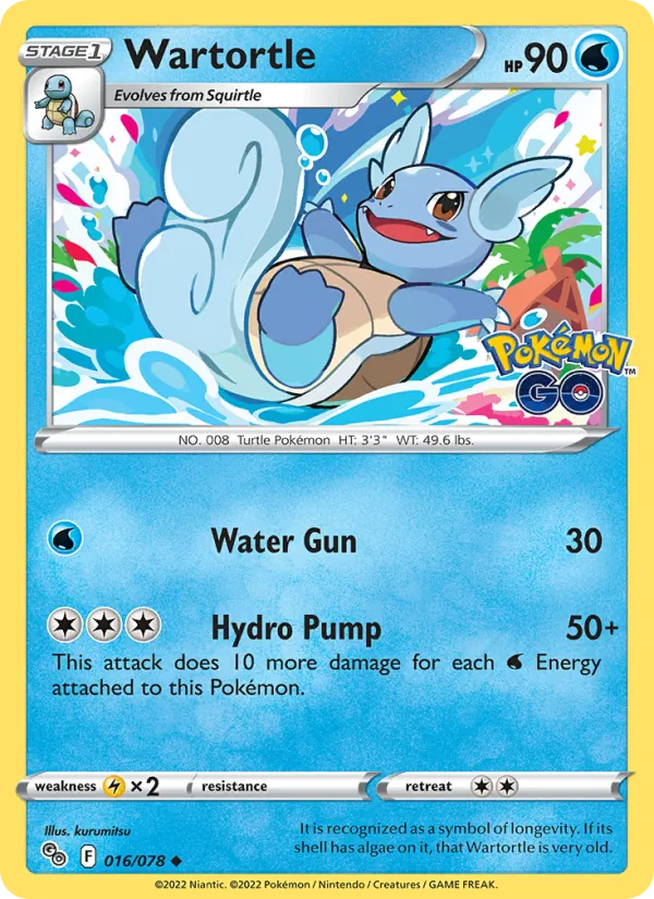 Wartortle — Pokémon GO #016 (Pokémon TCG card)