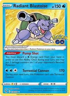 Radiant Blastoise (Pokémon GO #018)