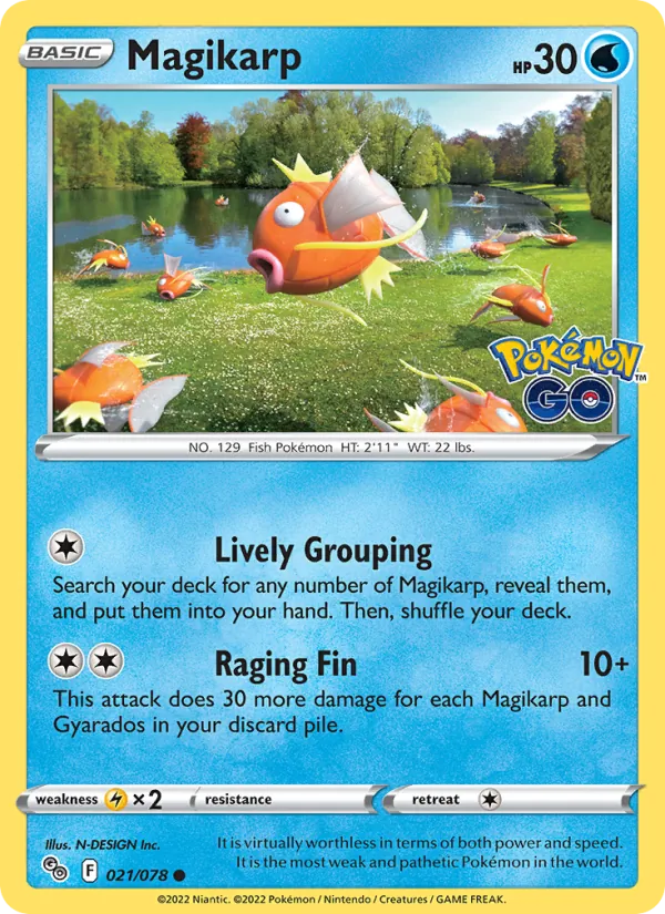 Magikarp — Pokémon GO #021 (Pokémon TCG card)