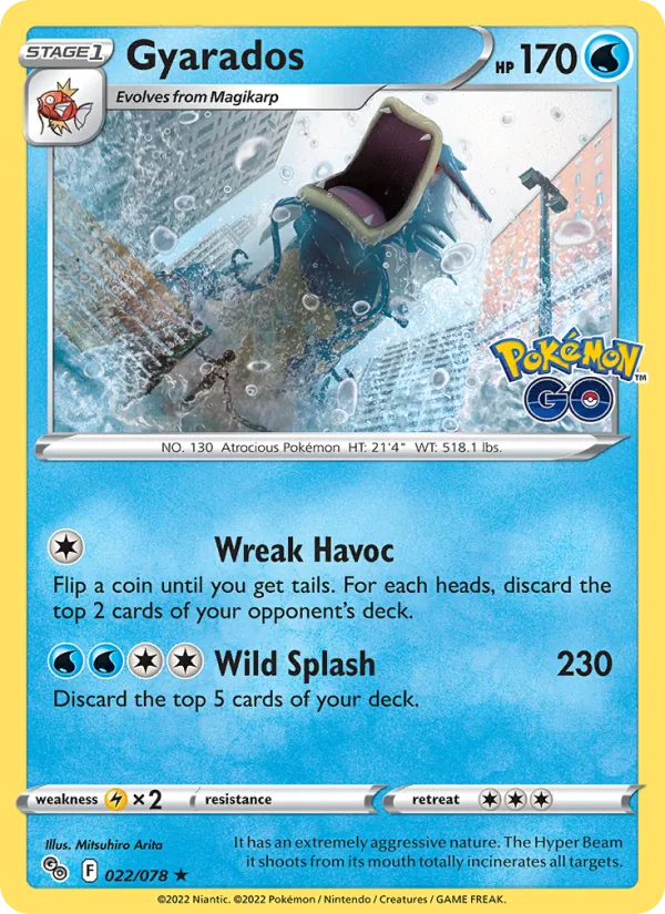 Gyarados — Pokémon GO #022 (Pokémon TCG card)