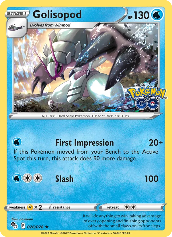 Golisopod — Pokémon GO #026 (Pokémon TCG card)