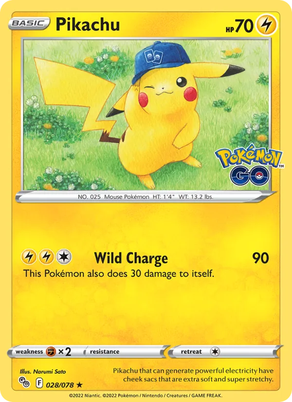 Pikachu — Pokémon GO #028 (Pokémon TCG card)