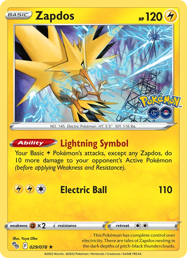 Zapdos — Pokémon GO #029 (Pokémon TCG card)