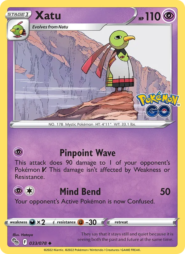 Xatu — Pokémon GO #033 (Pokémon TCG card)
