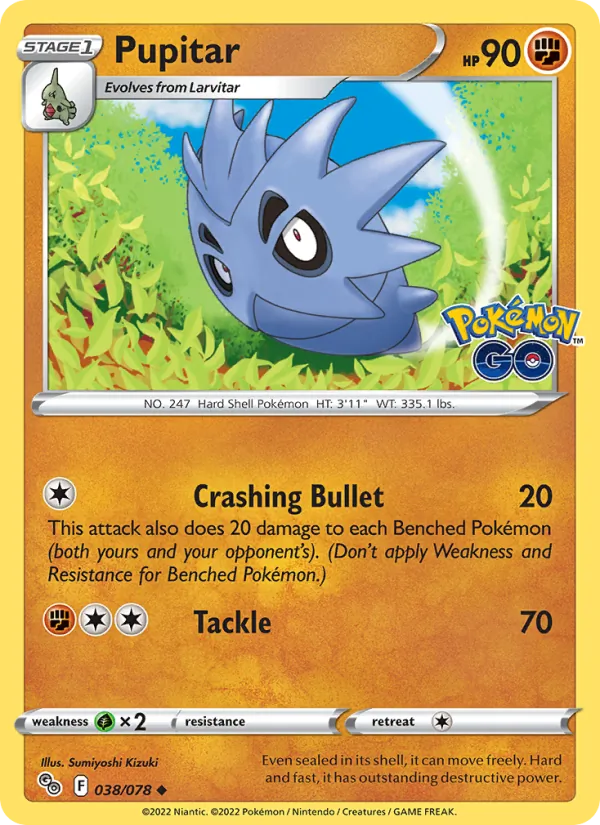 Pupitar — Pokémon GO #038 (Pokémon TCG card)