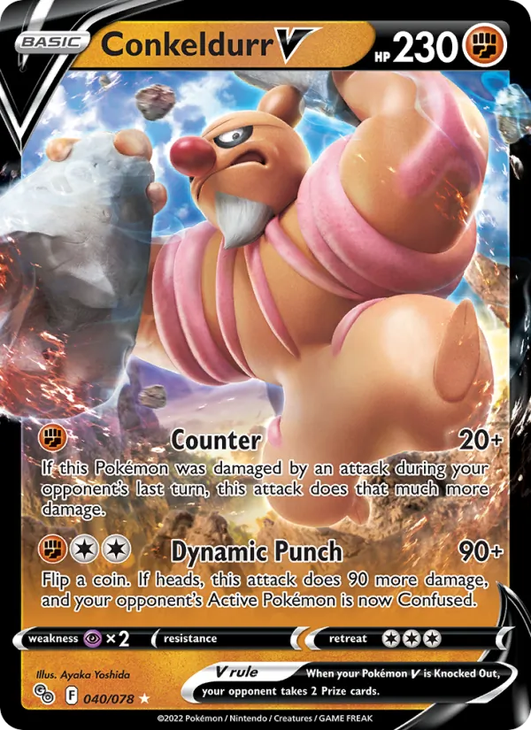 Conkeldurr V — Pokémon GO #040 (Pokémon TCG card)