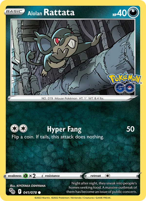 Alolan Rattata — Pokémon GO #041 (Pokémon TCG card)