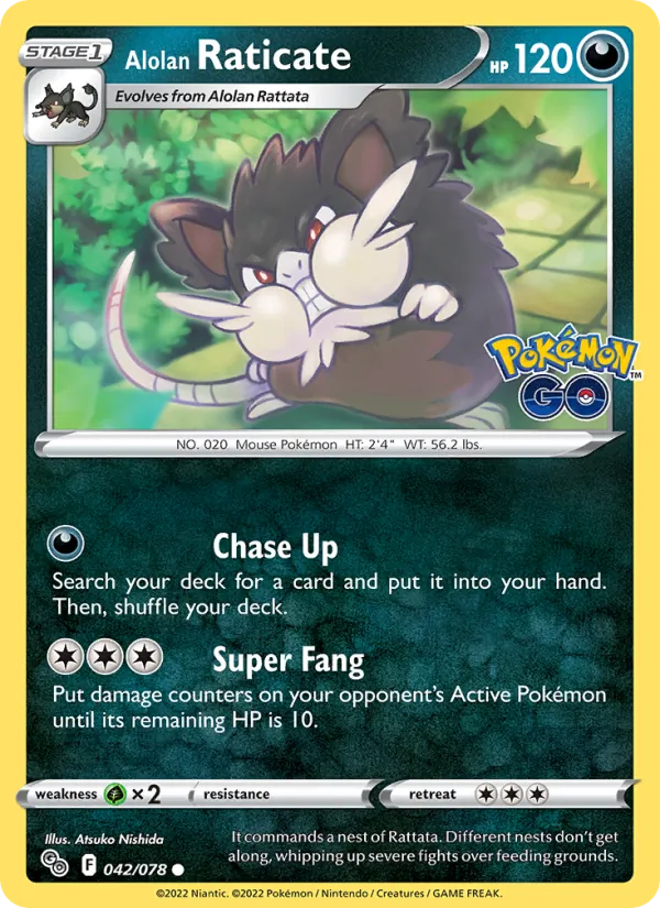 Alolan Raticate — Pokémon GO #042 (Pokémon TCG card)