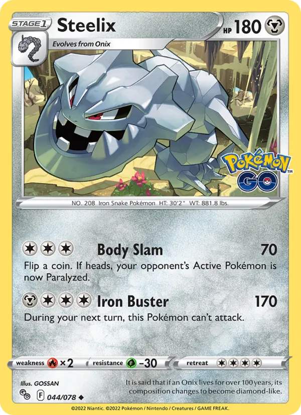 Steelix — Pokémon GO #044 (Pokémon TCG card)