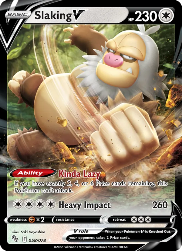 Slaking V — Pokémon GO #058 (Pokémon TCG card)