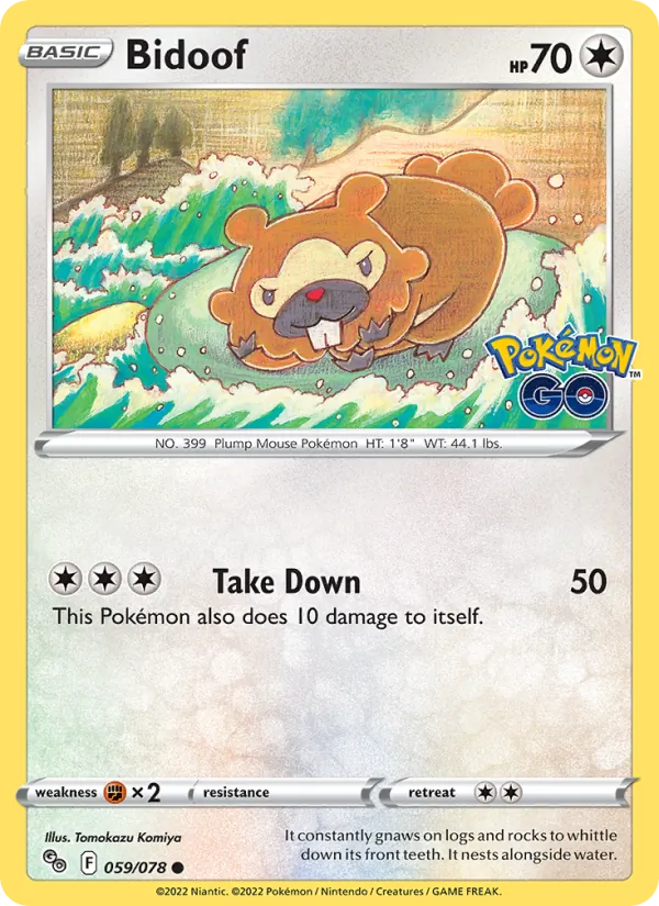 Bidoof — Pokémon GO #059 (Pokémon TCG card)