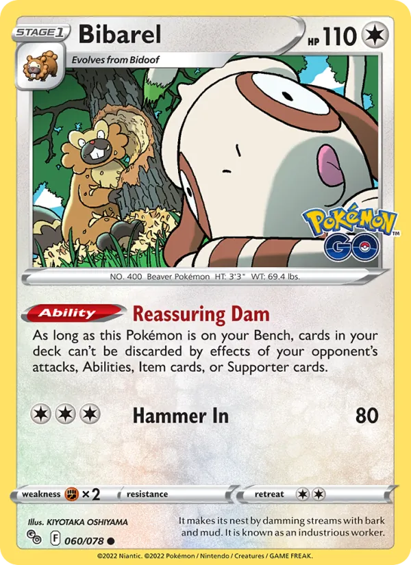 Bibarel — Pokémon GO #060 (Pokémon TCG card)