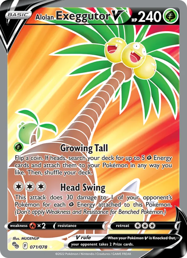 Alolan Exeggutor V — Pokémon GO #071 (Pokémon TCG card)