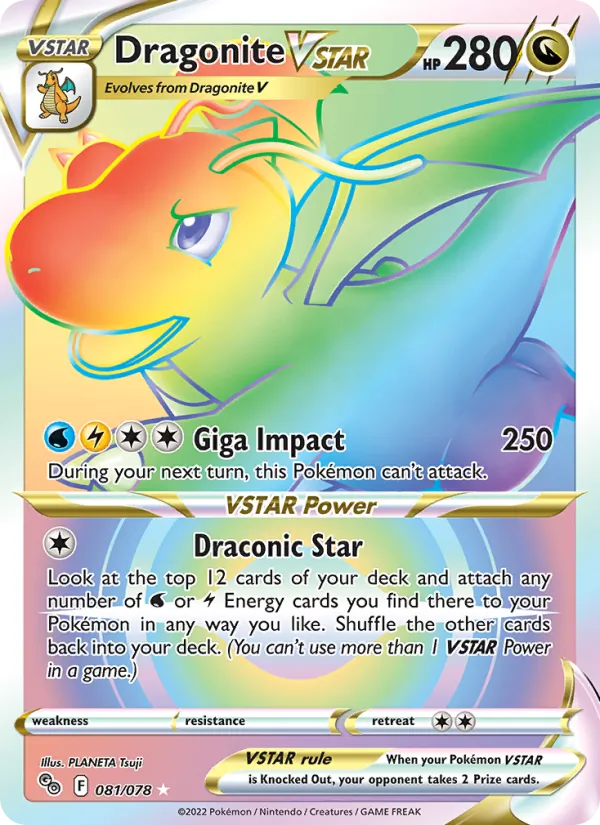 Dragonite VSTAR — Pokémon GO #081 (Pokémon TCG card)