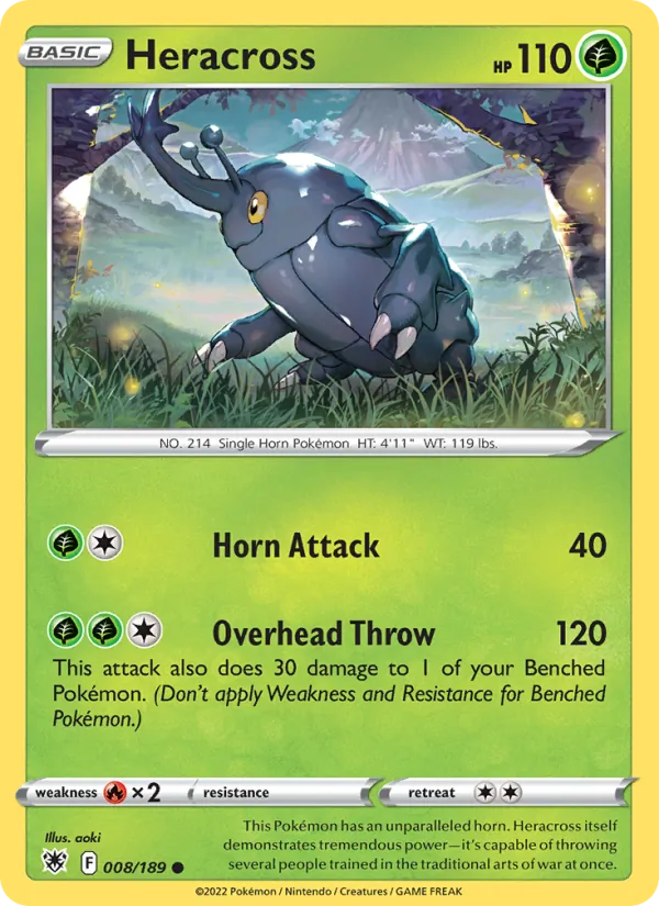 Heracross — Astral Radiance #008 (Pokémon TCG card)