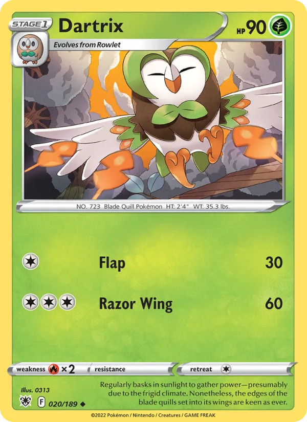 Dartrix — Astral Radiance #020 (Pokémon TCG card)