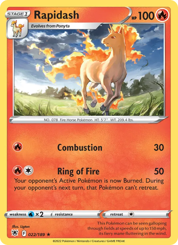 Rapidash — Astral Radiance #022 (Pokémon TCG card)