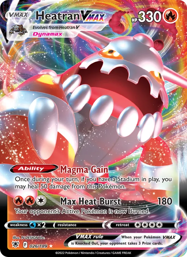 Heatran VMAX — Astral Radiance #026 (Pokémon TCG card)