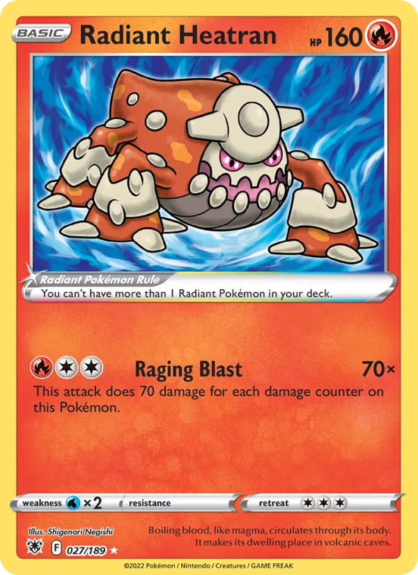 Radiant Heatran — Astral Radiance #027 (Pokémon TCG card)