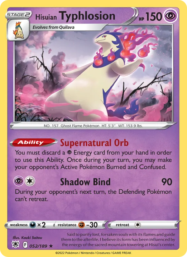 Hisuian Typhlosion — Astral Radiance #052 (Pokémon TCG card)