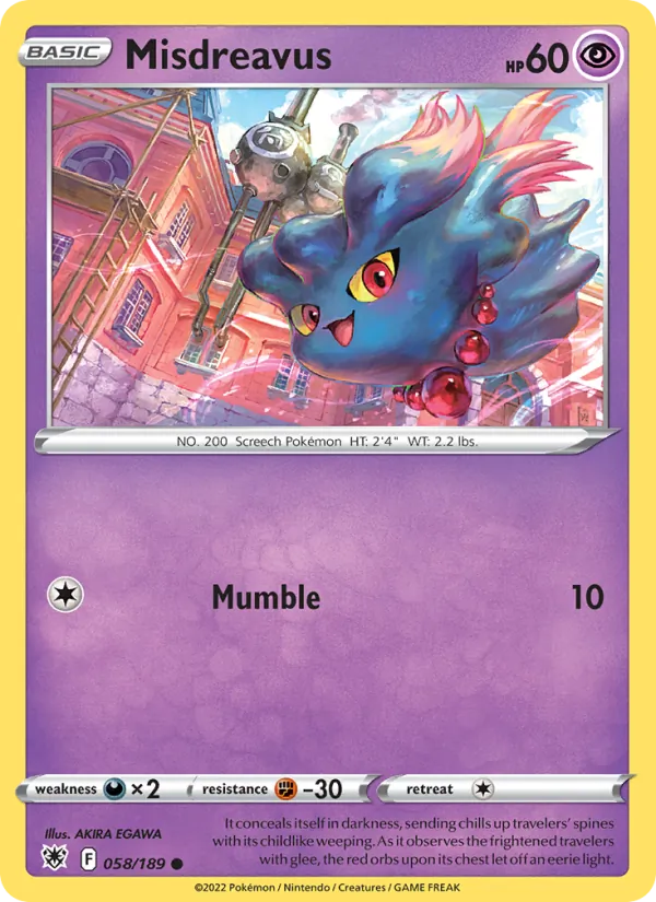 Misdreavus — Astral Radiance #058 (Pokémon TCG card)