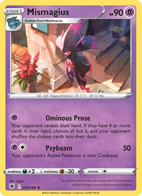 Mismagius — Astral Radiance #059 (Pokémon TCG card)
