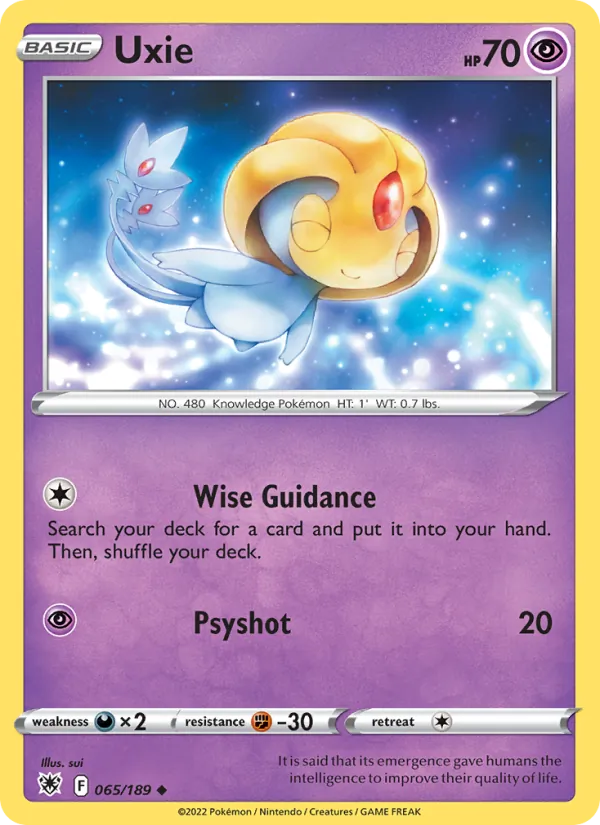 Uxie — Astral Radiance #065 (Pokémon TCG card)