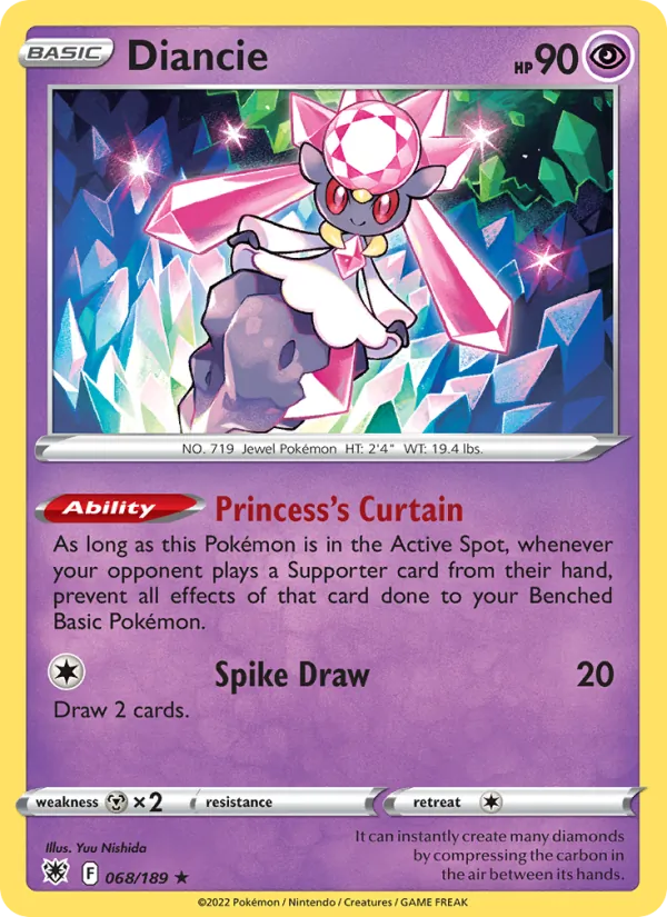 Diancie — Astral Radiance #068 (Pokémon TCG card)
