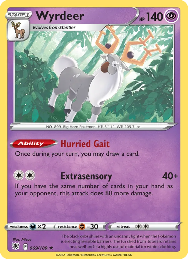 Wyrdeer — Astral Radiance #069 (Pokémon TCG card)