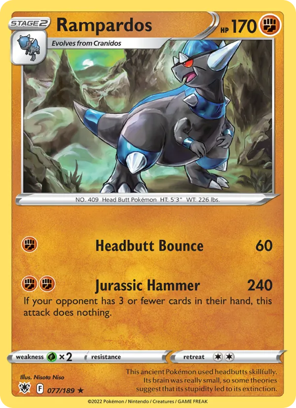 Rampardos — Astral Radiance #077 (Pokémon TCG card)