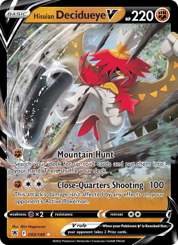 Hisuian Decidueye V — Astral Radiance #083 (Pokémon TCG card)