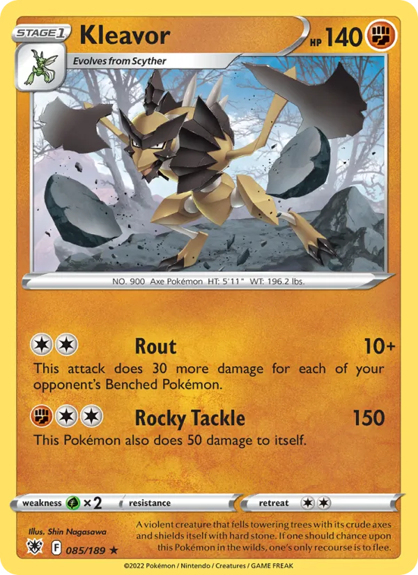 Kleavor — Astral Radiance #085 (Pokémon TCG card)