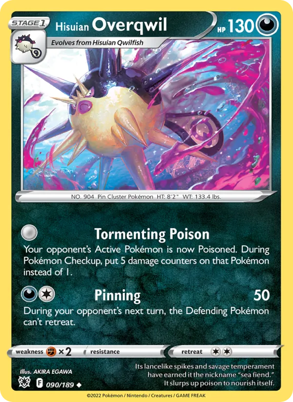 Hisuian Overqwil — Astral Radiance #090 (Pokémon TCG card)
