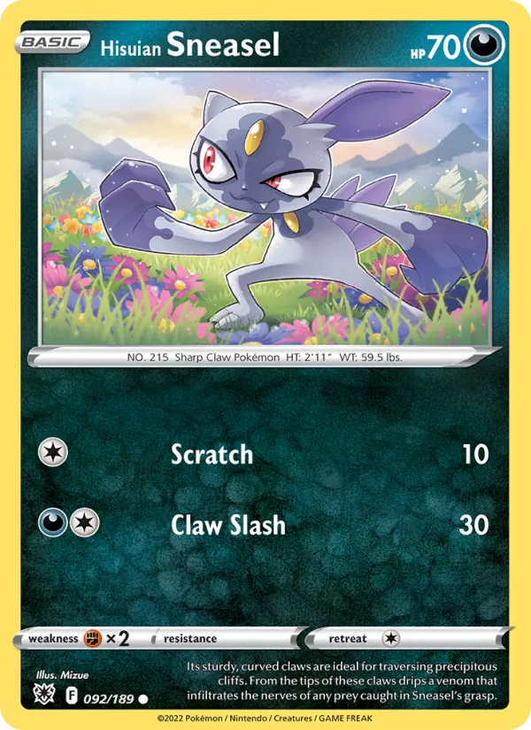 Hisuian Sneasel — Astral Radiance #092 (Pokémon TCG card)