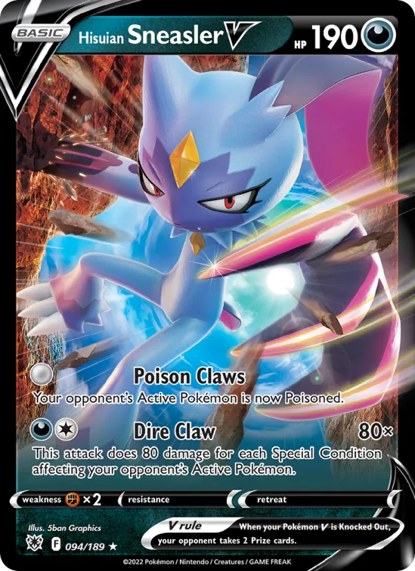 Hisuian Sneasler V — Astral Radiance #094 (Pokémon TCG card)