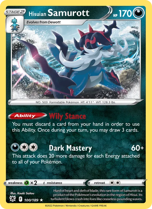 Hisuian Samurott — Astral Radiance #100 (Pokémon TCG card)