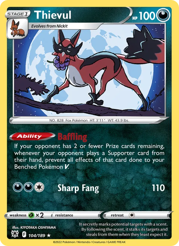 Thievul — Astral Radiance #104 (Pokémon TCG card)