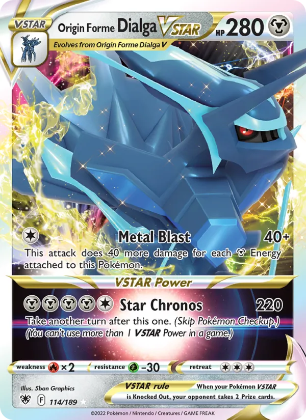 Origin Forme Dialga VSTAR — Astral Radiance #114 (Pokémon TCG card)