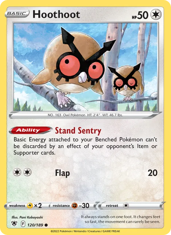 Hoothoot — Astral Radiance #120 (Pokémon TCG card)