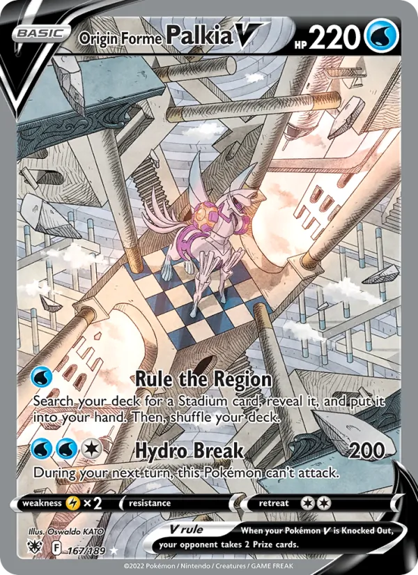 Origin Forme Palkia V — Astral Radiance #167 (Pokémon TCG card)