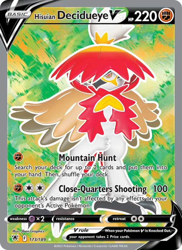 Hisuian Decidueye V — Astral Radiance #173 (Pokémon TCG card)
