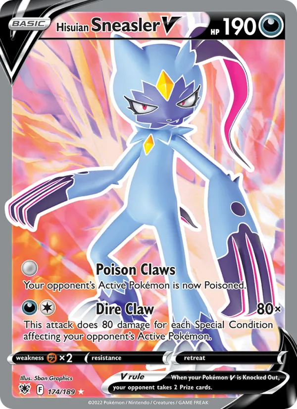 Hisuian Sneasler V — Astral Radiance #174 (Pokémon TCG card)