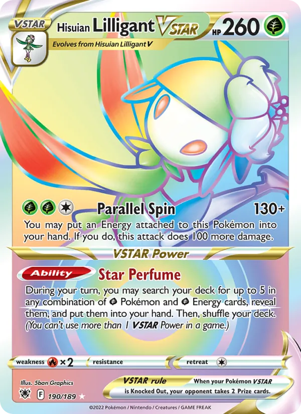 Hisuian Lilligant VSTAR — Astral Radiance #190 (Pokémon TCG card)