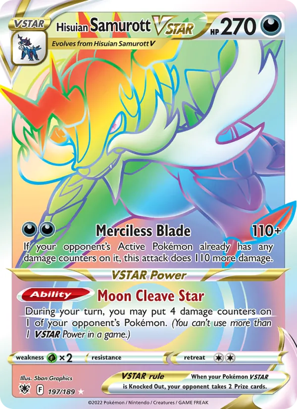 Hisuian Samurott VSTAR — Astral Radiance #197 (Pokémon TCG card)