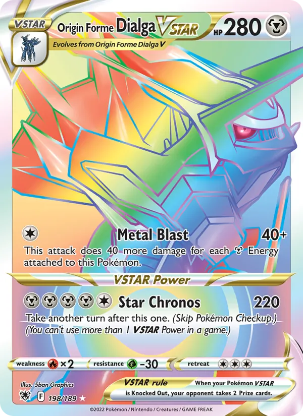 Origin Forme Dialga VSTAR — Astral Radiance #198 (Pokémon TCG card)