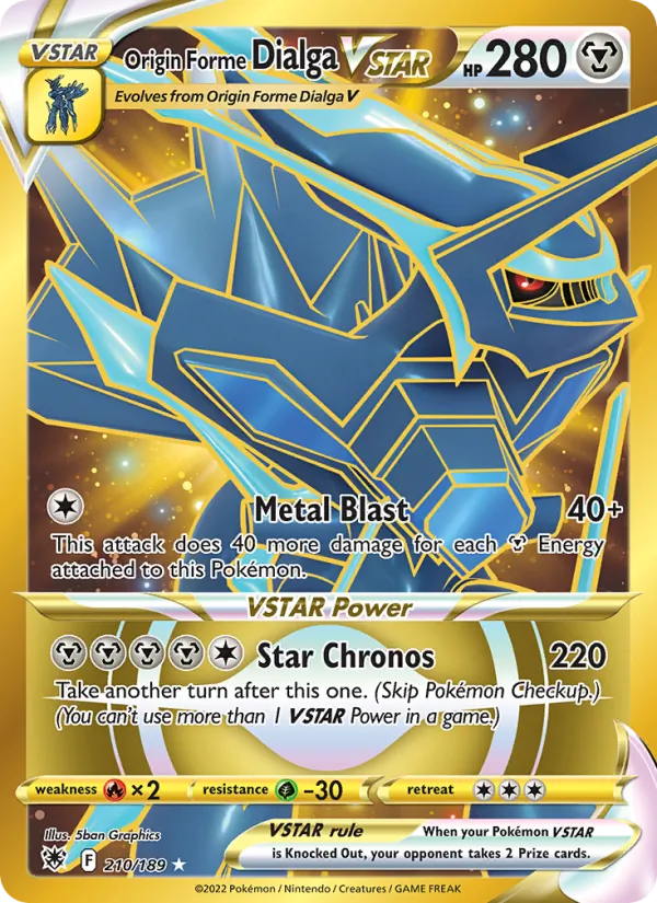 Origin Forme Dialga VSTAR — Astral Radiance #210 (Pokémon TCG card)